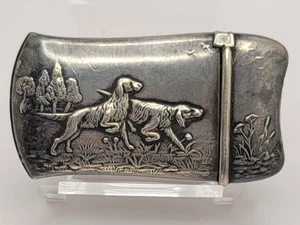 Antique Hunting Scene Sterling Silver Vesta Case - Picture 1 of 6