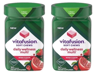 Vitafusion Soft Chews Daily Wellness Multi Adulto 60 ct Sabor Berry Fusion Foto 1 de 4