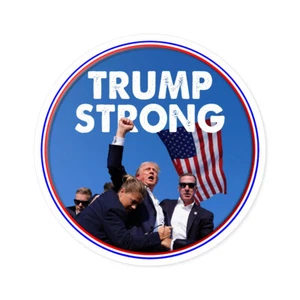Trump Strong President Donald J Trump Round Stickers, Indoor\Outdoor - Picture 1 of 20