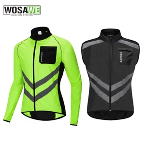WOSAWE Herren Radfahren Jacke Winddicht Reflektierende Jacke MTB Rennrad Jacke - Picture 1 of 17
