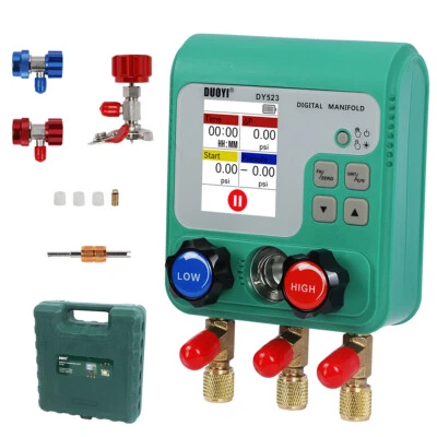 Digital Manifold Gauge Kit Refrigerant HVAC Vacuum Dual Pressure Test 0-6000Kpa - Image 1 of 4