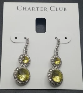 Pendientes de doble caída Charter Club social Torre Yello cristales de color -NUEVOS - JLY85 - Imagen 1 de 10