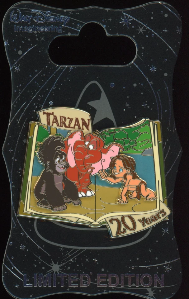 Prendedor WDI Tarzán 2019 20 aniversario 20 años Terk Tantor LE 250 Disney Foto 1 de 1