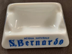 Aschenbecher S. Bernardo Acqua Naturale Weiß Blau Milano Made in Italy Werbung - Bild 1 von 7