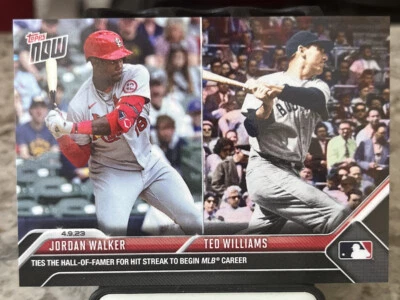 Jordan Walker Cardinals Ties Ted Williams Hit Streak 2023 Topps Now #87 Base SP - Image 1 of 2