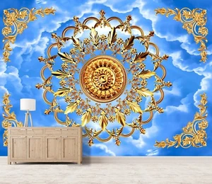 3D Goldenes Muster H3205 Tapete Wandbild Selbstklebend Abnehmbare Aufkleber Erin - Bild 1 von 11