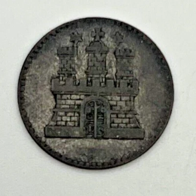 1855 German States Free City of Hamburg 1 Dreiling 3 Pfennig Billon .187 KM#582 - Image 1 of 2
