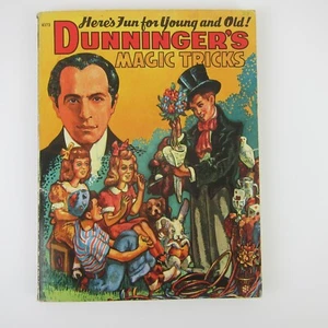 Dunninger's Book of Magic Tricks Libro illustrato Saalfield vintage 1951 - Foto 1 di 12