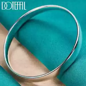 DOTEFFIL 925 Sterlingsilber 10 mm groß glatt massiv Armband Armreif Schmuck - Bild 1 von 6