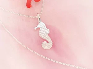 Seepferdchen Anhänger Silber 925 Halskette Collier 42-45cm Sterlingsilber su327 - Bild 1 von 2