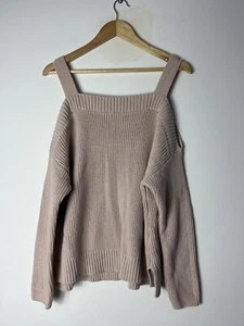 Forever New Womens Cable Knit Sweater Size L Pale Pink Pullover Jumper - Picture 1 of 9