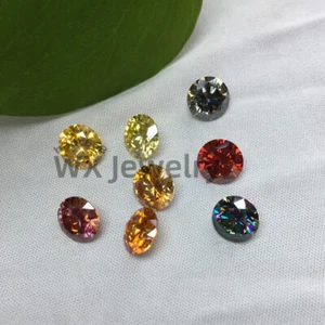 Various colors 5-9mm Red Blue Round Cut Loose Moissanite With GRA Certificate - Picture 1 of 48