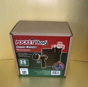 Pocket Hose Copper Bullet With Thumb Spray Nozzle Expanding 25 Ft. - Picture 1 of 9