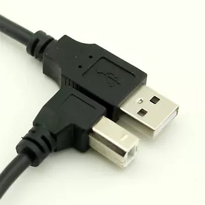 USB 2.0 A Male to B Male Cable Down Angled 90 Degree for Printer Hard Disk 30cm - Picture 1 of 4