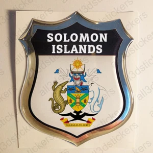 Sticker Solomon Islands Emblem Coat of Arms Shield 3D Resin Domed Gel Vinyl Moto - Bild 1 von 1