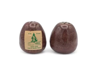 Pine Ridge Pottery Sioux Dakota Salt Pepper Shakers With Label & Signed B Talbot - Bild 1 von 11