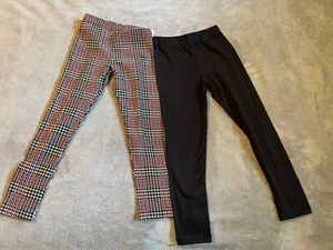 NWT Girls Size Small (6/7) Set of (2) Tights (Black and Plaid) X1 - Picture 1 of 7