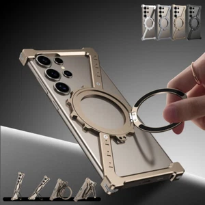 Magnetic Stand Case For Samsung Galaxy S24 Ultra S23 S22 Aluminum Alloy Cover - Picture 1 of 14