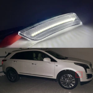 2x Clear Lens White LED Bumper Side Marker Light Lamp For 2017-2021 Cadillac XT5 - Picture 1 of 10