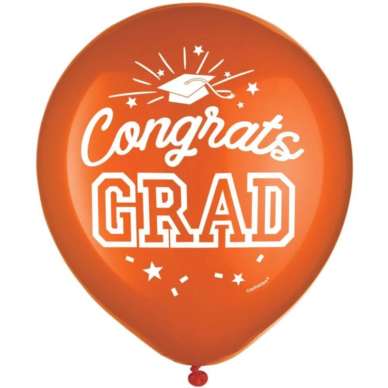Globos de látex naranja de graduación de 12 pulgadas 15 por paquete decoraciones de graduación Foto 1 de 1
