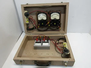 OLD VINTAGE HAND MADE D.C. MILLIAMMETER AND VOLTMETER EQUIPMENT - Picture 1 of 9