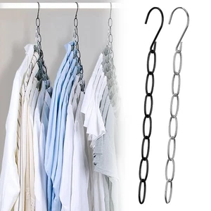 Metal Chain Clothes Hanger Organizer With 7 Slots Multiple Hangers In One - Picture 1 of 21