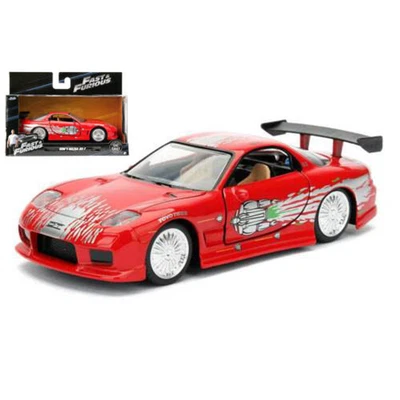 DOM'S MAZDA RX-7 2001 FAST & FURIOUS  RED 1:32 Jada Toys Movie Modellino Nuovo - Immagine 1 di 3