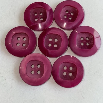 "Juego de 7 botones redondos de plástico púrpura rosa 3/4""" Foto 1 de 4