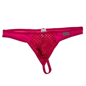 Jockmail Mesh Fishnet Sheer Thong Hot Pink JM220 Size XL (32-34) NWT - Picture 1 of 8