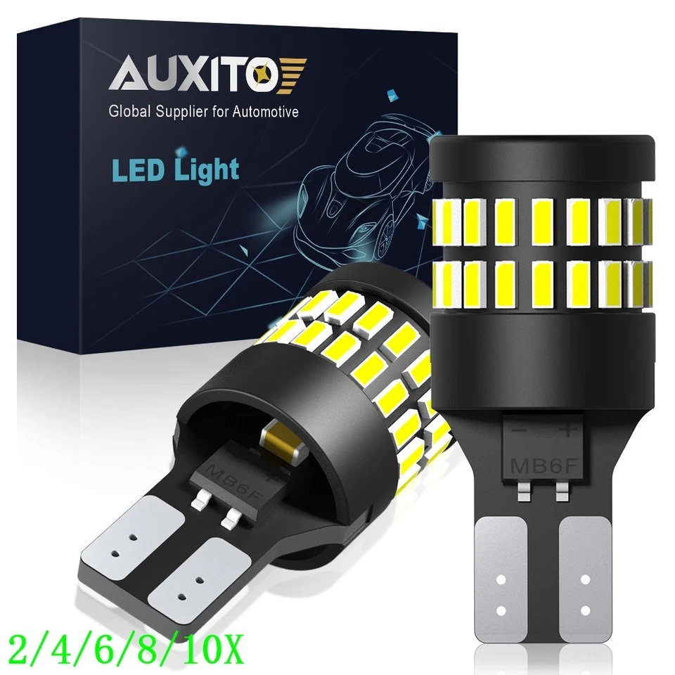 AUXITO 921 912 906 916 T15 LED Back Reverse Up Bulb Light  White Bright 2/10x - Изображение 1 из 4