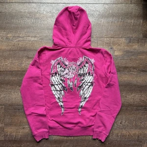 Vintage Y2K Damen L Pink Metal Mulisha Dreamcatcher Grunge Rock Full Zip Hoodie - Bild 1 von 9