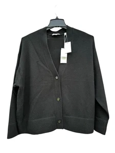 Cardigan Vince boxy lana e cashmere bottoni misto cashmere nero 2X $395 NUOVO CON ETICHETTE - Foto 1 di 8