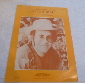 1975 ELTON JOHN spartiti musicali ISLAND GIRL ORIGINALI E VINTAGE! - Foto 1 di 4