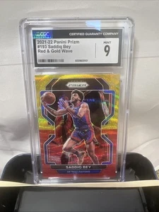 2021-22 Panini Prizm #193 Saddiq Bey  Red & Gold Wave CGC MINT 9 1ST YEAR CARD!! - Picture 1 of 2