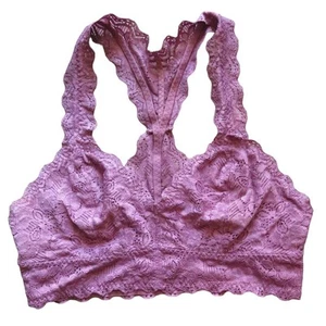 Felina Bralette Lace Racerback Lined Stretch Bandeau Purple Womens S - Picture 1 of 9