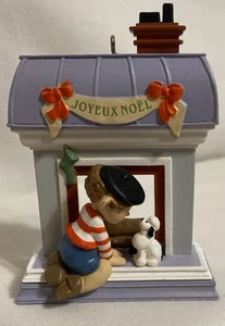 VTG Hallmark Windows of the World Handcrafted Ornament French 1988 Poodle & Boy - Picture 1 of 12