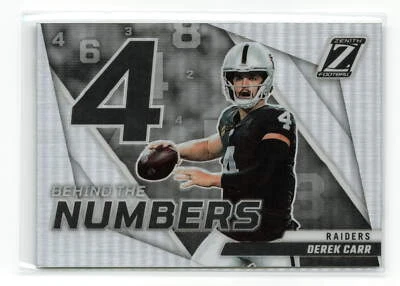 DEREK CARR #bn-dc 2022 PANINI ZENITH RAIDERS BEHIND THE NUMBERS - Image 1 of 2