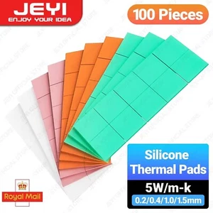 JEYI 100-Pack Thermal Conductive Silicone Pads, M.2 SSD NVMe NGFF Thermal Pad UK - Afbeelding 1 van 8
