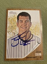 TYLER COLVIN Chicago Cubs Autographed 2011 Topps Heritage Baseball Card #406