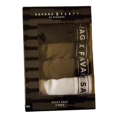 Savage X Fenty Men's Boxer Briefs 6-pack Black/Green Olive/White XXL New in Box - Image 1 of 4