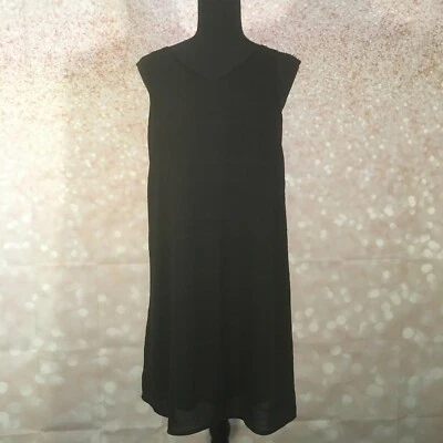 Vestido recto Ya Los Angeles para mujer negro sin mangas cuello en V hasta la rodilla talla pequeña Foto 1 de 4