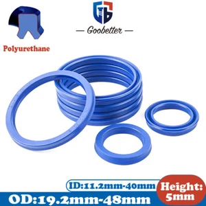 Oil Seal Rings UN/UNS/UHS PU U-cup Piston Hydraulic Rod Height 5mm Various Sizes - Picture 1 of 13