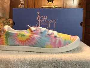 Jellypop Women's Keelin Rainbow Tie-Dye Lace Up Canvas Sneaker Shoes 11M - Picture 1 of 3