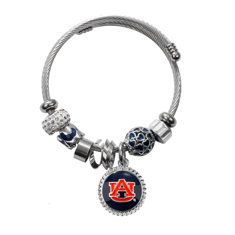 Auburn Tigers Beaded Bliss Adjustable One Size Bangle Bracelet Cover