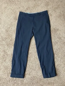 Peter Millar Pants Mens Size 35x34 Black Performance Crown Sport Straight Cuffed - Picture 1 of 18