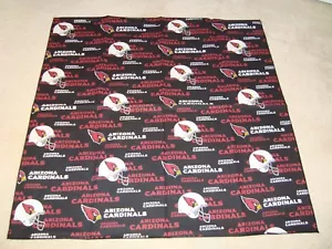 Tela de fútbol americano de los Arizona Cardinals NFL pañuelo perro fondo negro NUEVO - Imagen 1 de 1