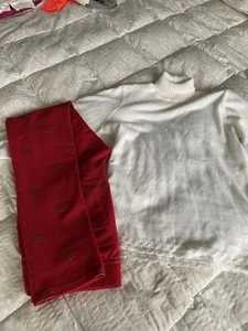 outfit red pants and long sleeve top sz 13/14 - Picture 1 of 4