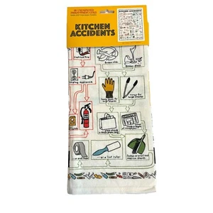 Kitchen Accidents Unemployed Philosophers Guild Cotton Dish Tea Towel Safety - Picture 1 of 8