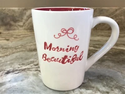 Taza de café grande de 18 onzas. Mañana hermosa o hermosa. Azul o rojo. Nuevo. Foto 1 de 2