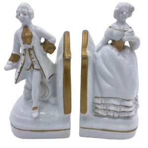 Vintage englische Figur Porzellan Renaissance Buchstützen 7" hoch Made in Japan - Bild 1 von 17